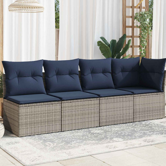 Divano da giardino Grigio 227 x 62 x 69 cm polyrattan | homemem39