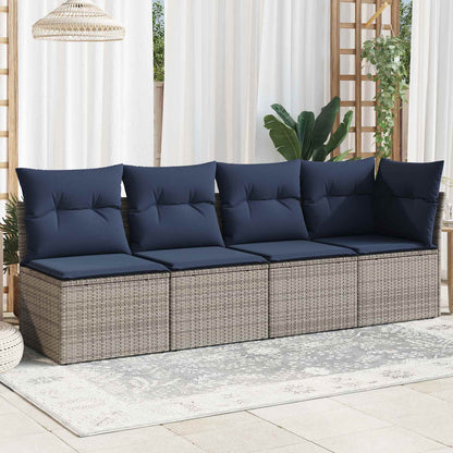 Divano da giardino Grigio 227 x 62 x 69 cm polyrattan | homemem39
