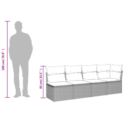 Divano da giardino Grigio 227 x 62 x 69 cm polyrattan | homemem39