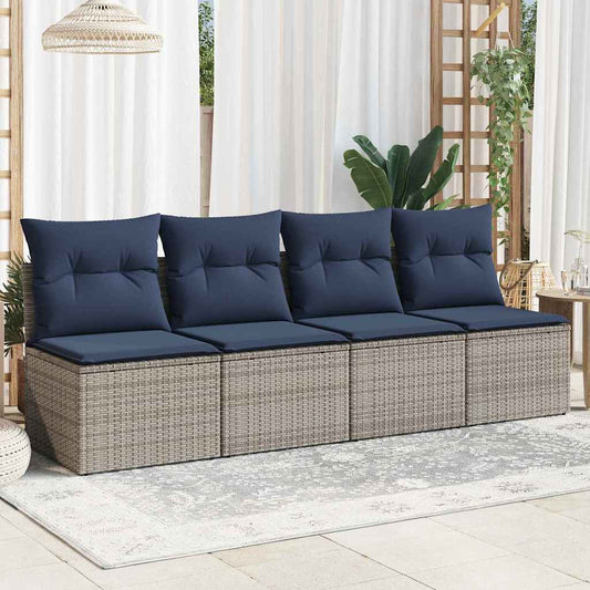 | Divano da giardino | Grigio 220 x 62 x 69cm polyrattan