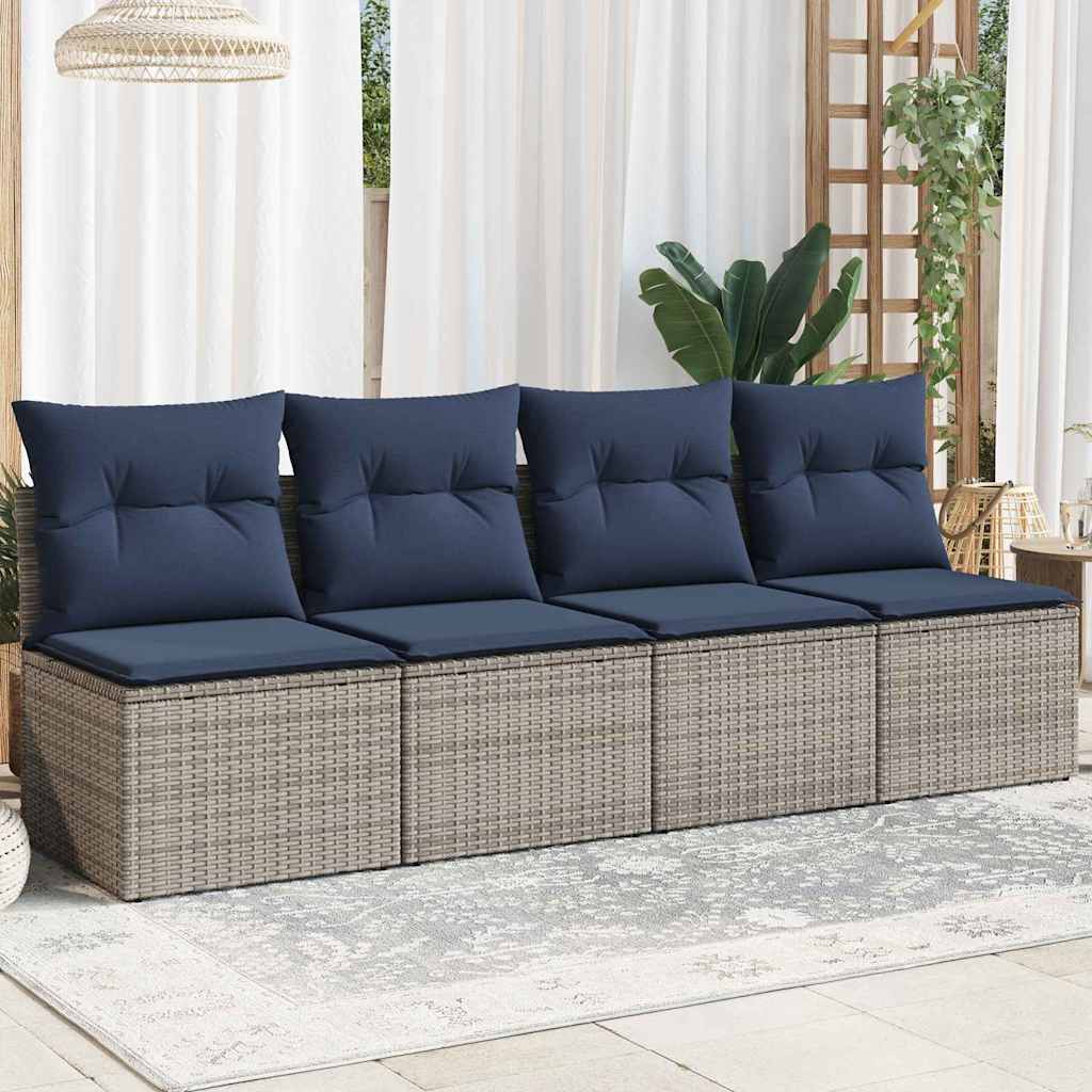 | Divano da giardino | Grigio 220 x 62 x 69cm polyrattan