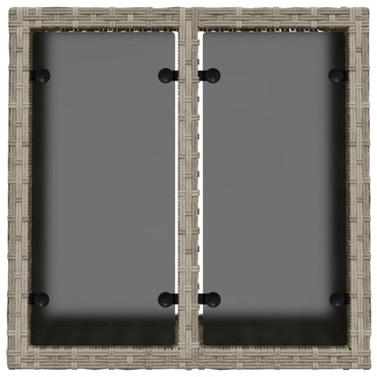 Tavolo Giardino Piano Vetro Grigio Chiaro 55x55x37cm Polyrattan | homemem39