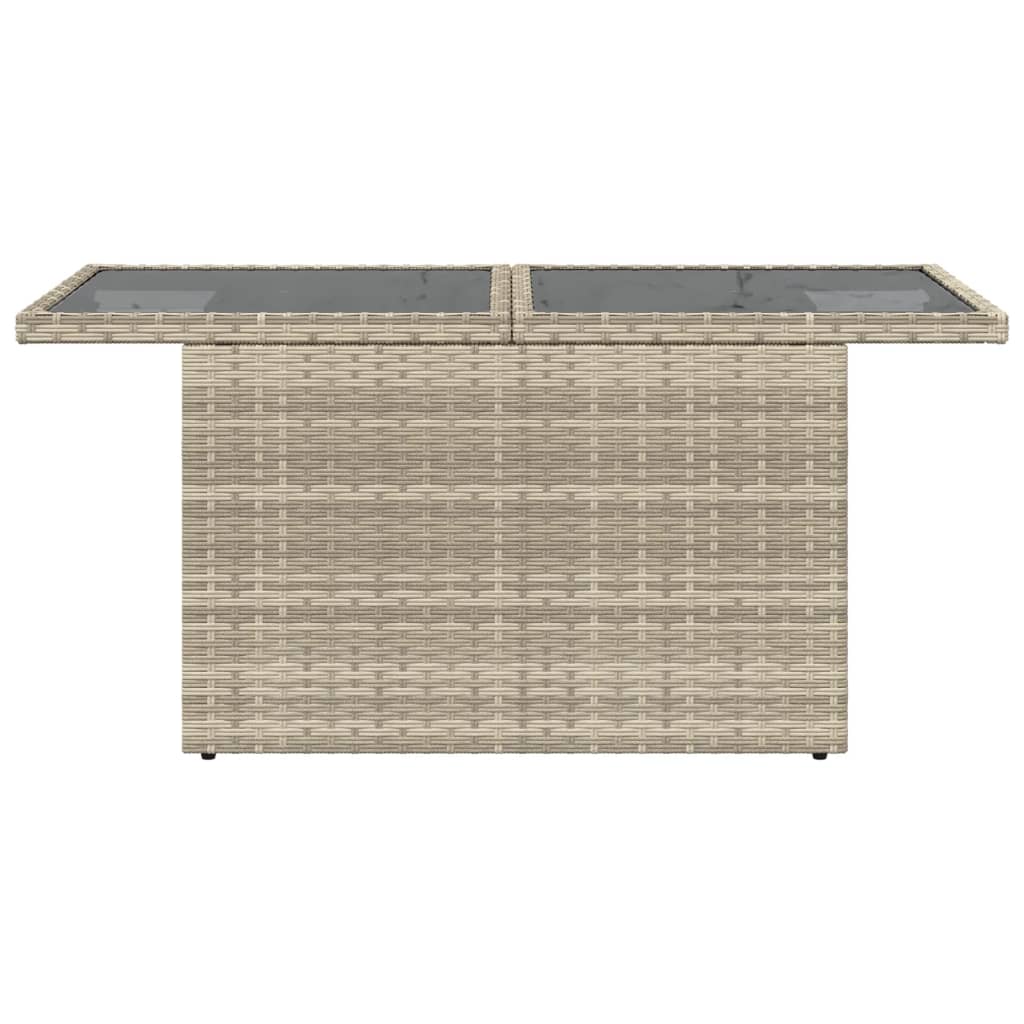 Tavolo Giardino Piano Vetro Grigio Chiaro 100x55x73 Polyrattan | homemem39