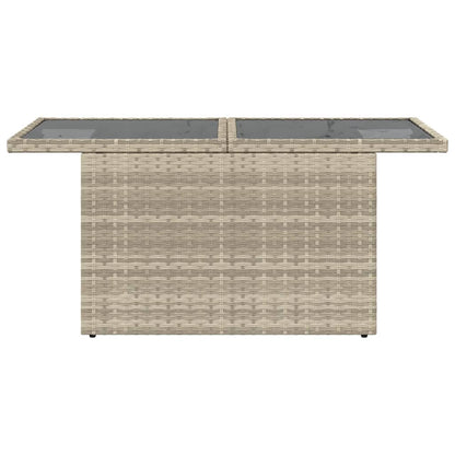 Tavolo Giardino Piano Vetro Grigio Chiaro 100x55x73 Polyrattan | homemem39