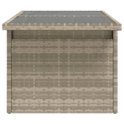 Tavolo Giardino Piano Vetro Grigio Chiaro 100x55x73 Polyrattan | homemem39
