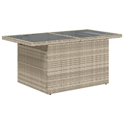 Tavolo Giardino Piano Vetro Grigio Chiaro 100x55x73 Polyrattan | homemem39