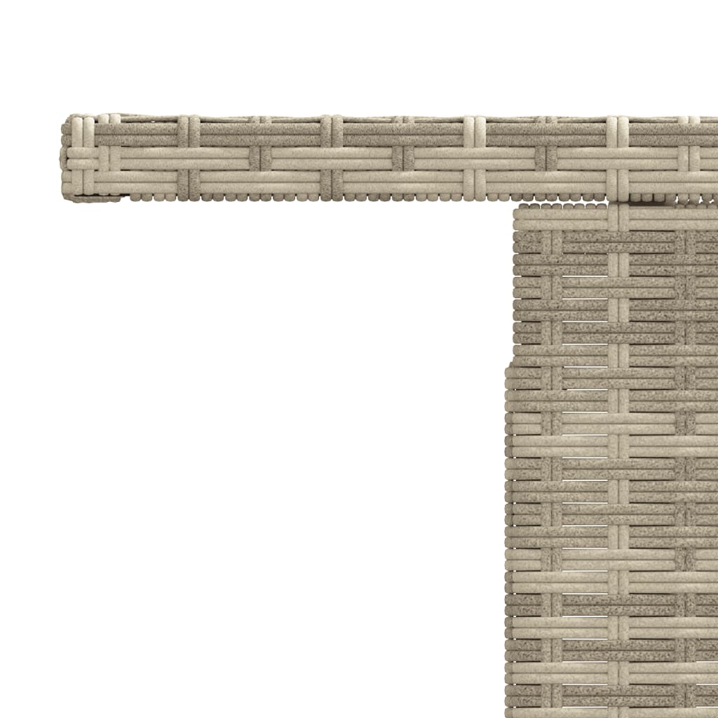 Tavolo Giardino Piano Vetro Grigio Chiaro 100x55x73 Polyrattan | homemem39