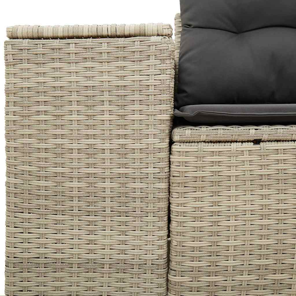 Divano da Giardino con Cuscini 2 Posti Grigio Chiaro Polyrattan | homemem39