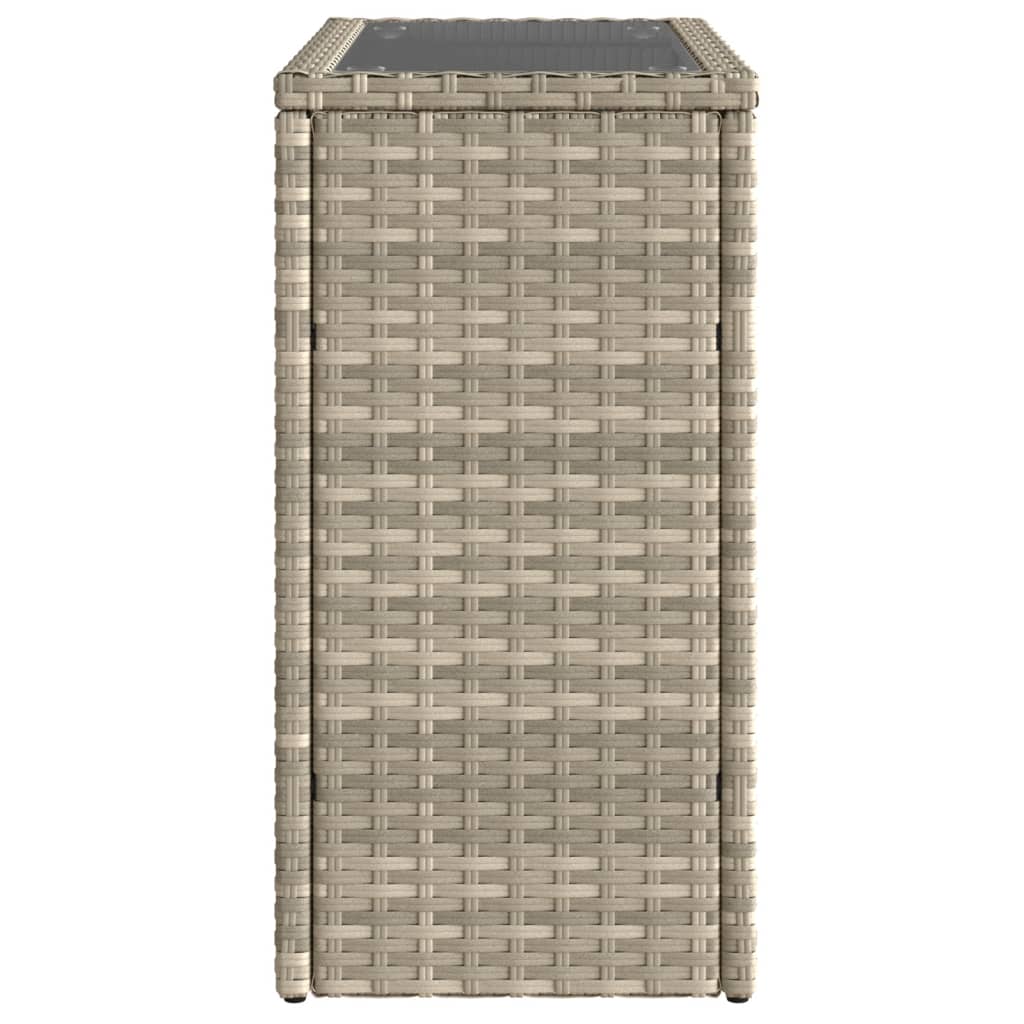 Tavolo Giardino Piano Vetro Grigio Chiaro 58x27,5x55 Polyrattan | homemem39