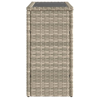 Tavolo Giardino Piano Vetro Grigio Chiaro 58x27,5x55 Polyrattan | homemem39