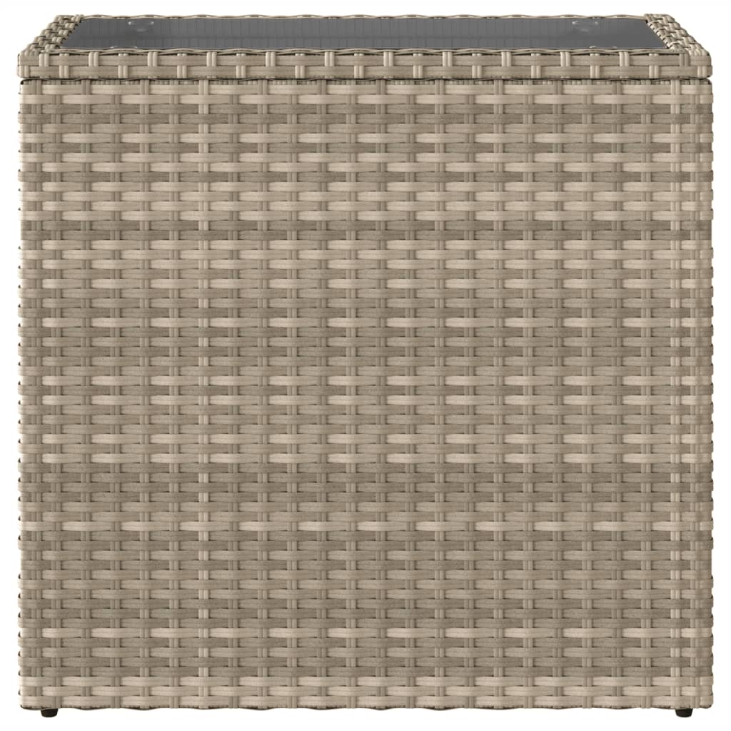 Tavolo Giardino Piano Vetro Grigio Chiaro 58x27,5x55 Polyrattan | homemem39