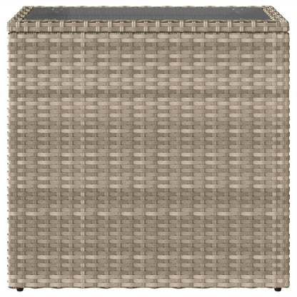 Tavolo Giardino Piano Vetro Grigio Chiaro 58x27,5x55 Polyrattan