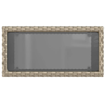 Tavolo Giardino Piano Vetro Grigio Chiaro 58x27,5x55 Polyrattan | homemem39