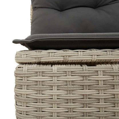 Divano Angolare Giardino con Cuscini Grigio Chiaro Polyrattan | homemem39