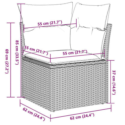 Divano Angolare Giardino con Cuscini Grigio Chiaro Polyrattan | homemem39