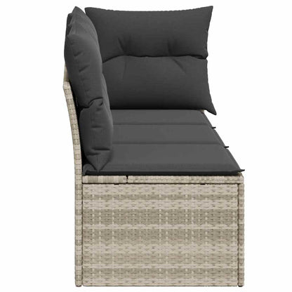 Divano da Giardino con Cuscini 3 Posti Grigio Chiaro Polyrattan | homemem39