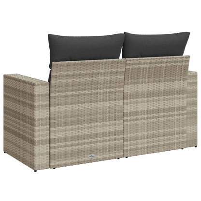 Divano da Giardino con Cuscini 2 Posti Grigio Chiaro Polyrattan | homemem39