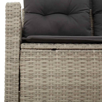Divano da Giardino con Cuscini 2 Posti Grigio Chiaro Polyrattan | homemem39