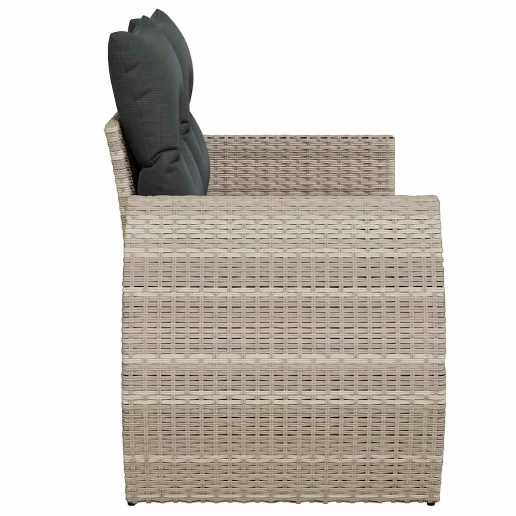 Divano da Giardino con Cuscini 2 Posti Grigio Chiaro Polyrattan | homemem39