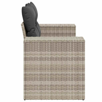 Divano da Giardino con Cuscini 2 Posti Grigio Chiaro Polyrattan | homemem39