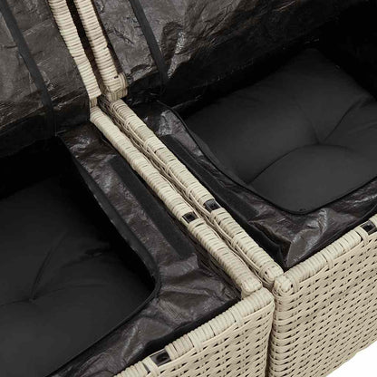 Divano da Giardino con Cuscini 2 Posti Grigio Chiaro Polyrattan | homemem39