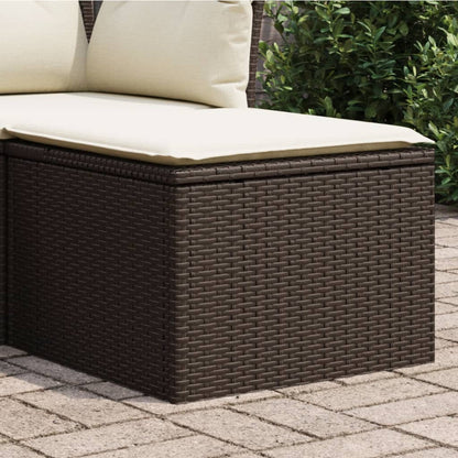 Sgabello Giardino con Cuscino Marrone 55x55x37 cm in Polyrattan