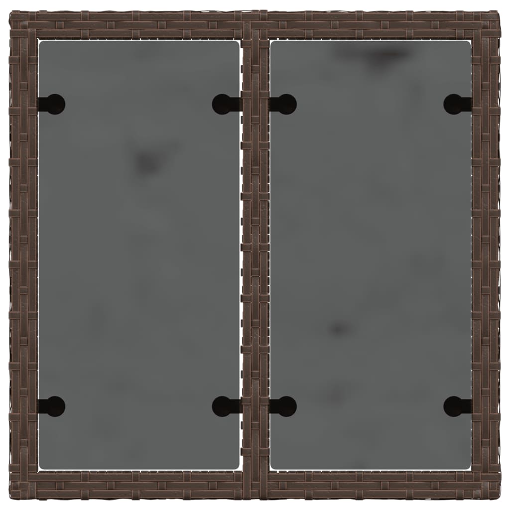 Tavolo da Giardino Piano Vetro Marrone 55x55x37 cm Polyrattan | homemem39