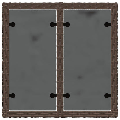 Tavolo da Giardino Piano Vetro Marrone 55x55x37 cm Polyrattan | homemem39