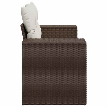 Divano da Giardino a 2 Posti con Cuscini in Polyrattan Marrone | homemem39
