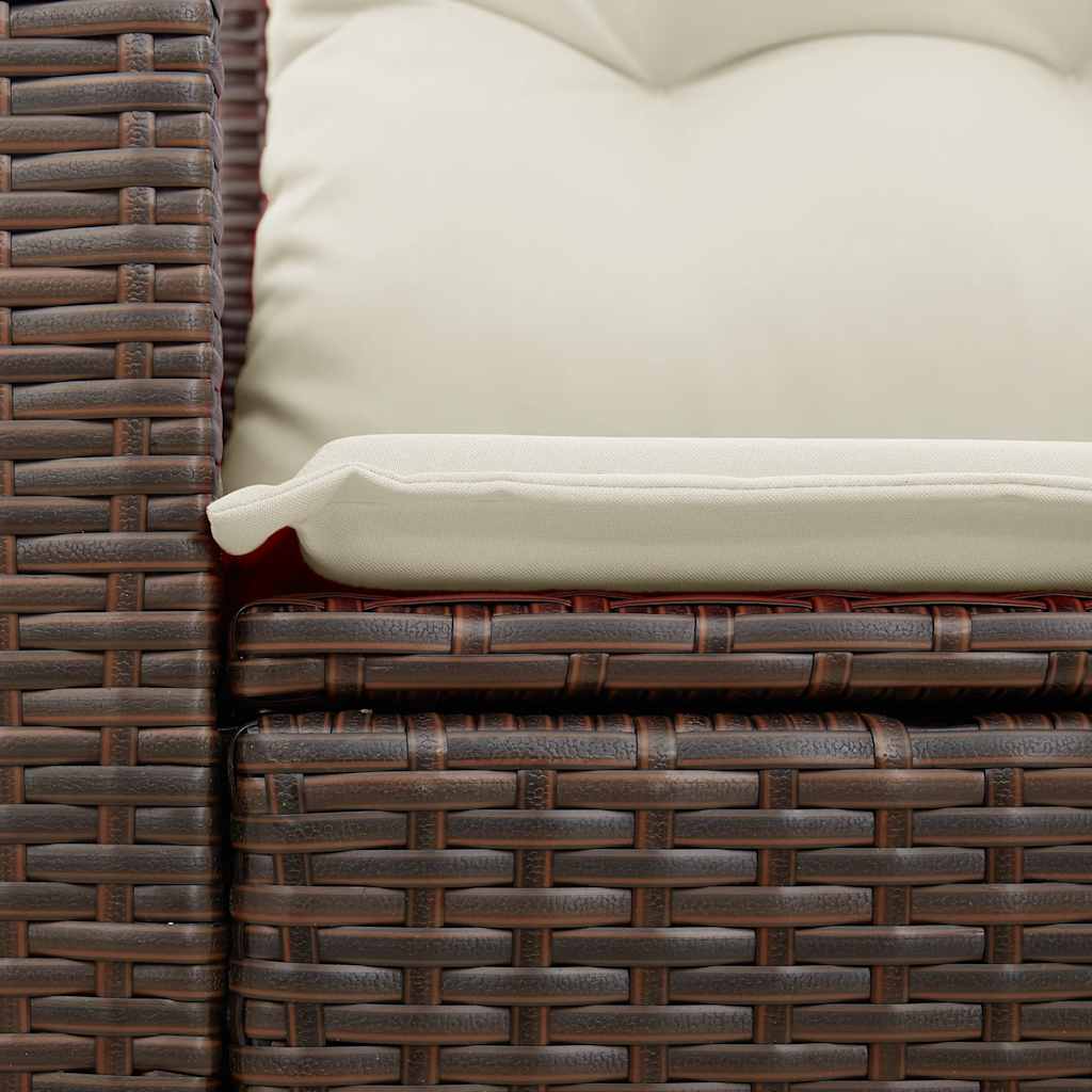 Divano da Giardino a 2 Posti con Cuscini in Polyrattan Marrone | homemem39