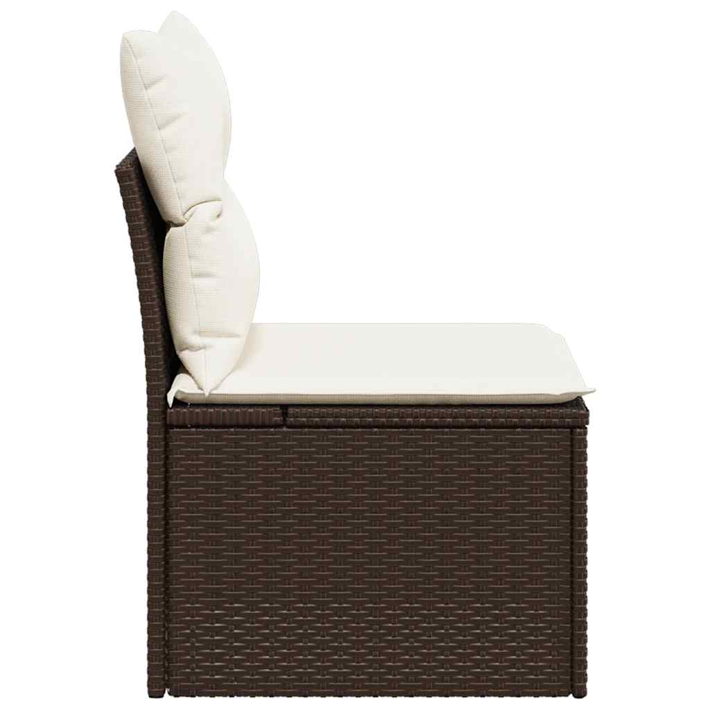 Sedia Giardino Senza Braccioli con Cuscini Polyrattan Marrone | homemem39