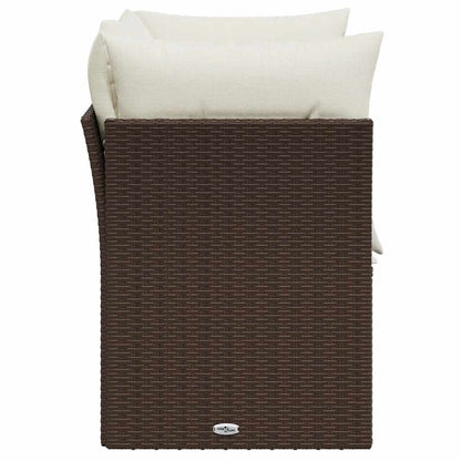 Divano da Giardino a 2 Posti con Cuscini in Polyrattan Marrone | homemem39