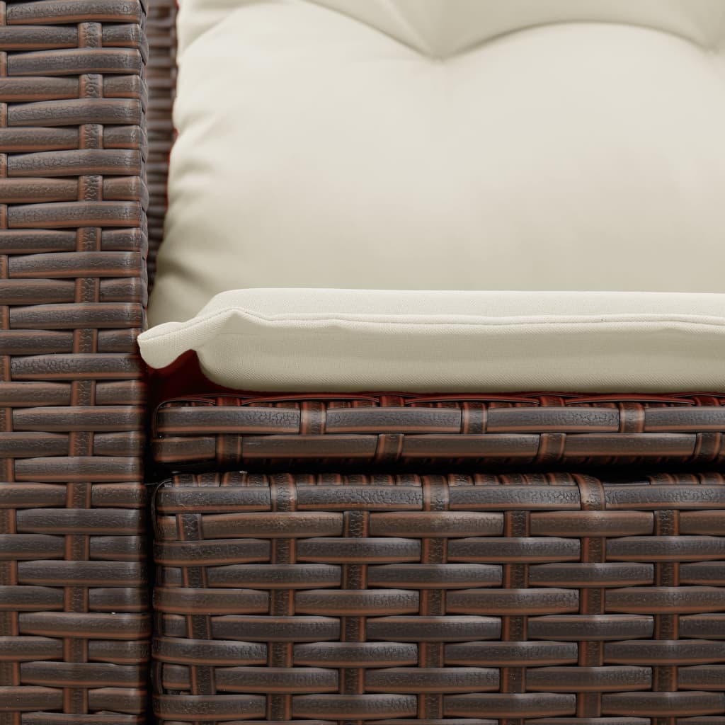 Divano da Giardino a 2 Posti con Cuscini in Polyrattan Marrone | homemem39
