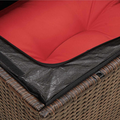 Divano da giardino con cuscini a 2 posti marrone in polyrattan