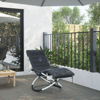 Geometric Sun Lounger with Black and Steel Gray Cushion