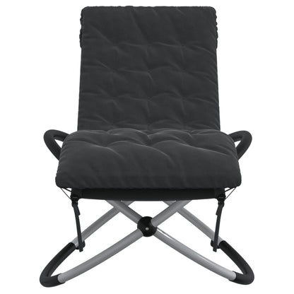 Geometric Sun Lounger with Black and Steel Gray Cushion