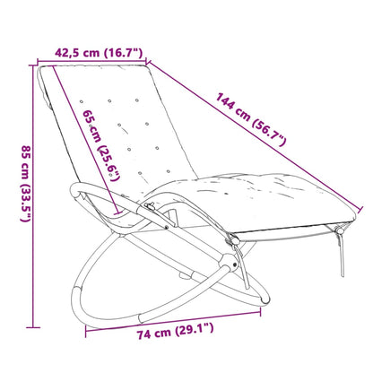 Geometric Sun Lounger with Black and Steel Gray Cushion