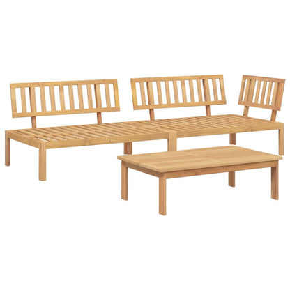 Set Divano Pallet da Giardino 3 pz in Legno Massello di Acacia | homemem39