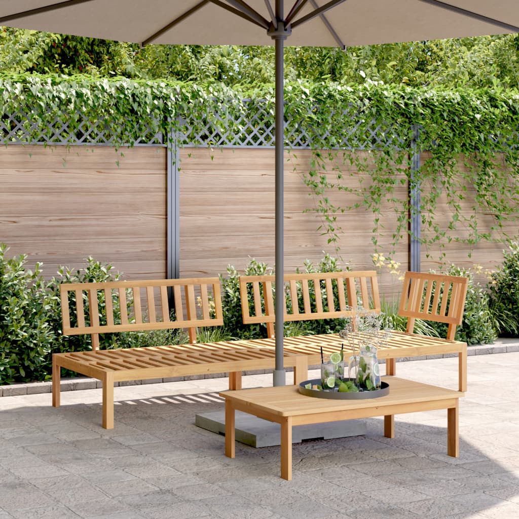 Set Divano Pallet da Giardino 3 pz in Legno Massello di Acacia | homemem39
