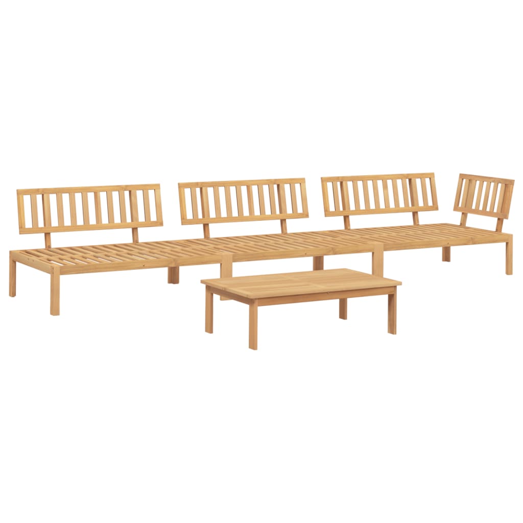 Set Divano Pallet da Giardino 4 pz in Legno Massello di Acacia | homemem39