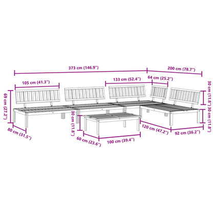 Set Divano Pallet da Giardino 5 pz in Legno Massello di Acacia | homemem39