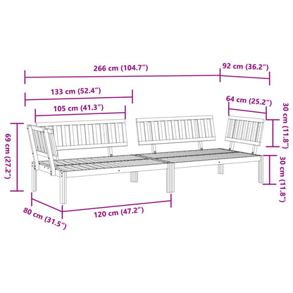 Divani Angolari Pallet da Giardino 2pz Legno Massello di Acacia | homemem39