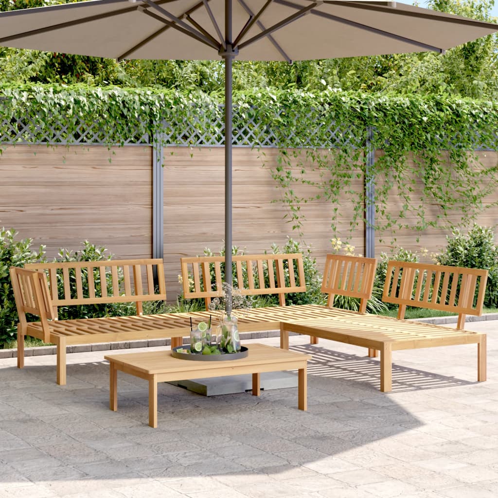 Set Divano Pallet da Giardino 4 pz in Legno Massello di Acacia | homemem39