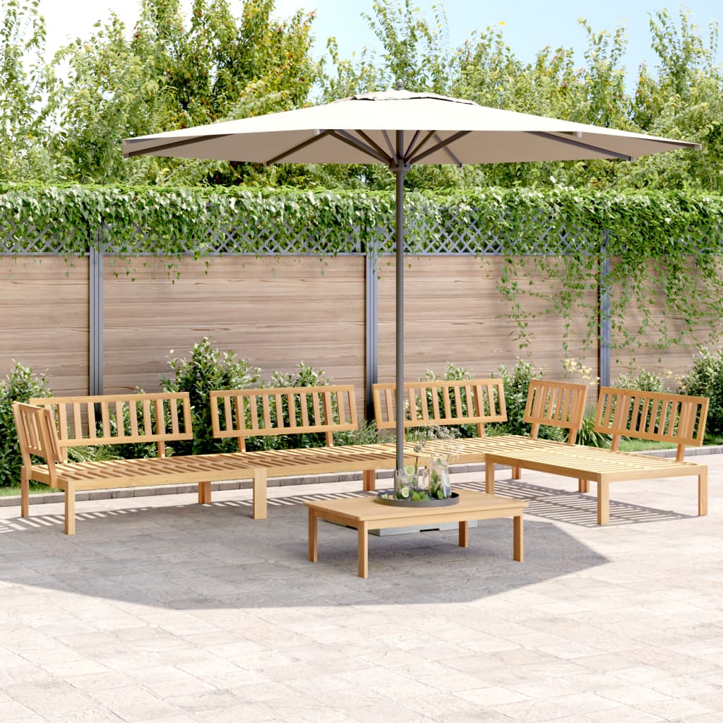 Set Divano Pallet da Giardino 5 pz in Legno Massello di Acacia | homemem39