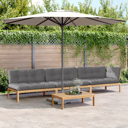 Set Divani Pallet Giardino 4pz Cuscini Legno Massello Acacia | homemem39