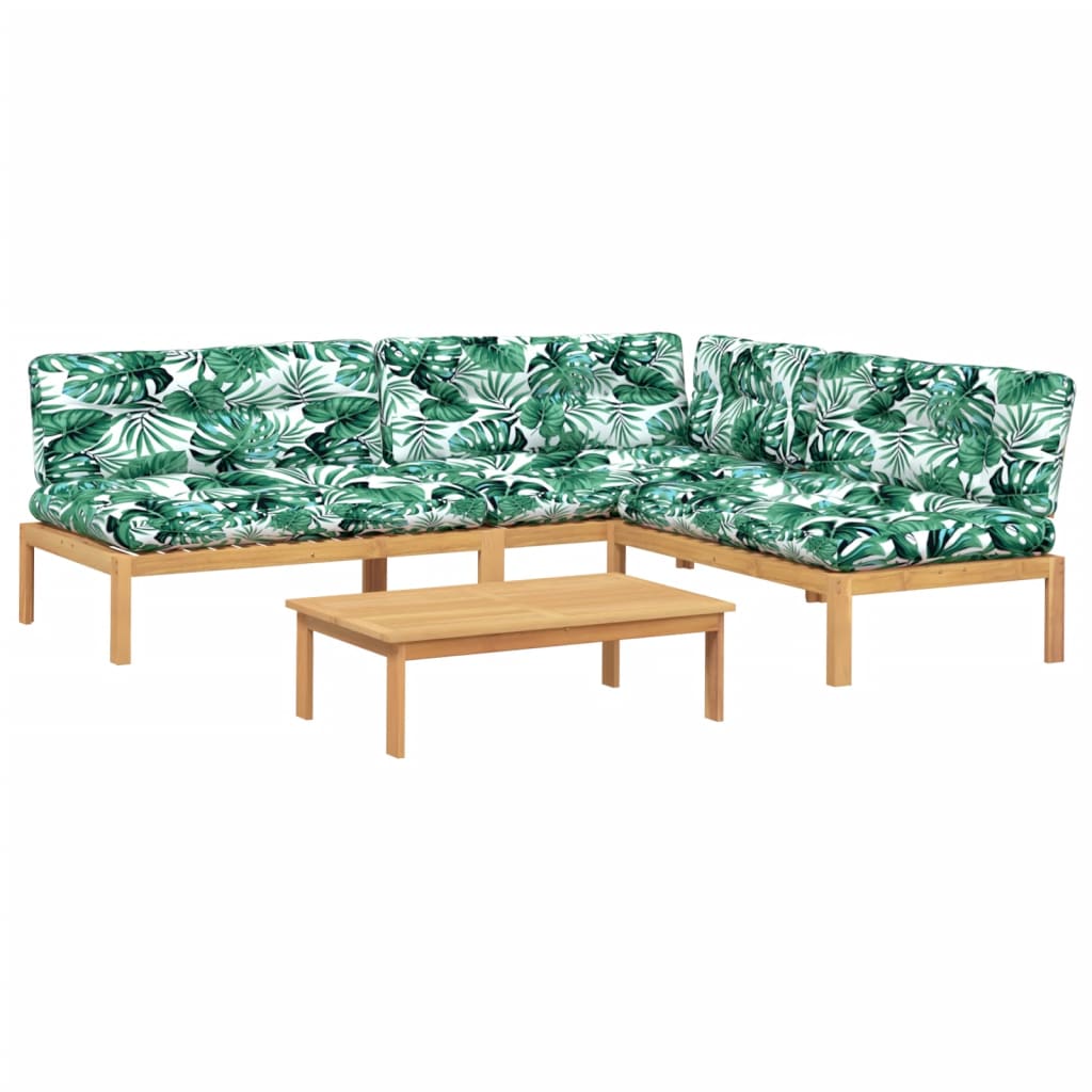 Set Divani Pallet Giardino 4pz Cuscini Legno Massello Acacia | homemem39