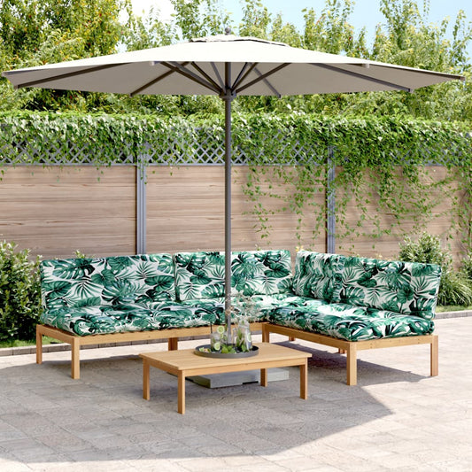 Set Divani Pallet Giardino 4pz Cuscini Legno Massello Acacia | homemem39