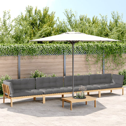 Set Divano Pallet Giardino 5pz con Cuscini Massello Acacia | homemem39