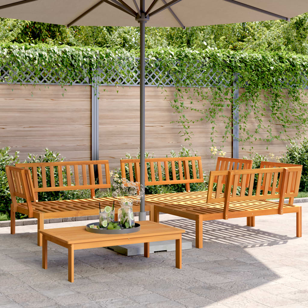 Set Divano Pallet da Giardino 4 pz in Legno Massello di Acacia | homemem39