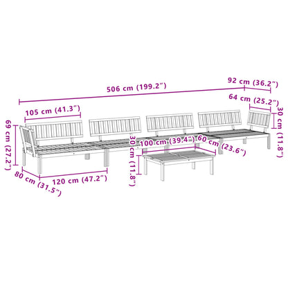 Set Divano Pallet da Giardino 5 pz in Legno Massello di Acacia | homemem39